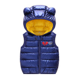 Children Warm Down Vest Autumn Baby Boys Girls Sleeveless Waistcoat, Kids Outerwear Hooded Jackets
