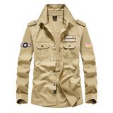 Solid Color Long Sleeves, Military Style Pocket Shirt