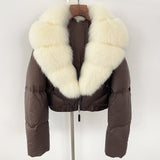 Fox Fur Collar Thick Short Down Jacket