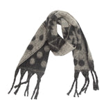 Thick Jacquard Dot Shawl Scarf with Tassels