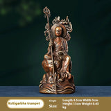 Pure Copper Tibetan King Buddha Statue Model with Flame Ornaments