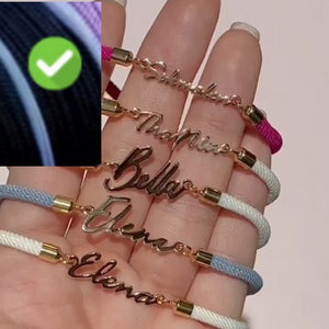 Personalized Name, Colorful Rope Chain Bracelet, Adjustable Hand Jewelry for Girls