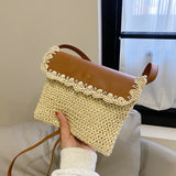 Women's Straw Mori Western Style, All-matching Beach Crossbody Bag