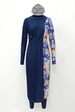 Hot Spring Split Color Matching Printing Suit, Surfing Diving Muslim Burkini Conservative Swimwear