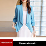 Sleeved Short-length Suit Top, Thin Casual Jacket