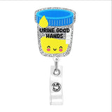Rainbow Retractable Rotating Pull Stripping Clip Voucher or ID Buckle for Medical and Lab Practioners