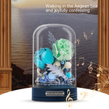 Building Blocks Flower Music Box, Valentine's Day Gift, Assembled Toys