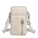 Solid Color Mobile Phone Bag, Female Messenger Crossbody Shoulder Arm Bags