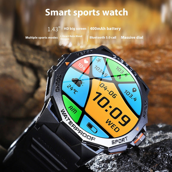 Big Screen Bluetooth Calling, Weather, Heart Rate, Blood Oxygen Monitoring Smart Watch