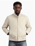 Stand Collar Zippered Solid Color Jacket