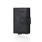 Retro PU Coin Purse Aluminum Alloy Wallet Men's RFID Anti-theft Metal Card Holder