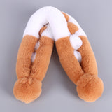 Classic Color-matched Plush Cross Scarf