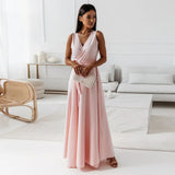 Women's Clothing, Solid Color V-neck Formal Dress