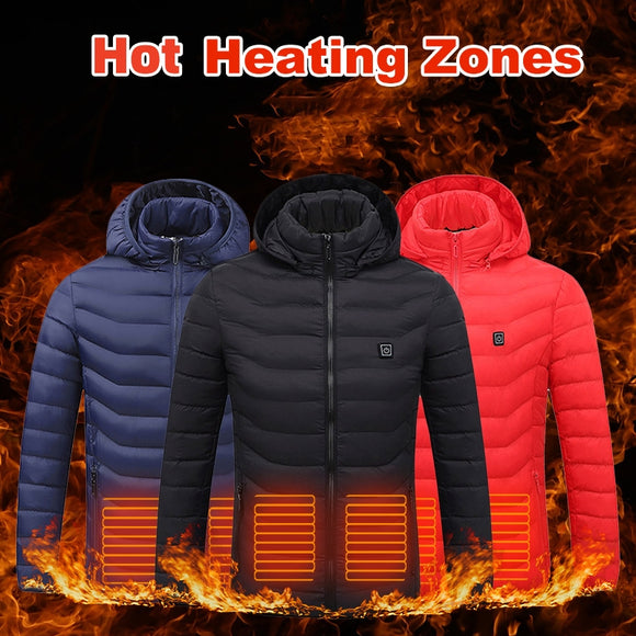 Heated Jacket Coat, USB Electric Cotton Pullover, Thermal Clothing Heating Vest, Men's Clothes for Winters