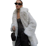 Women’s Faux Fur Thick Winter Coat – Elegant Warm Long Jacket