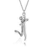 18K Love Hug Necklace, Couple Anniversary Valentine's Day Gift, Fashion Simple Temperament Clavicle Chain Pendant Necklace