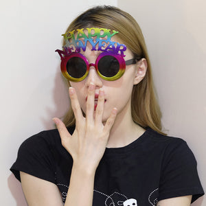 Creative Happy New Year Party Glasses Supplies Photo Props Holiday Dance Dress-up Funny Glasses