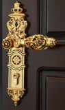 European Luxury Wooden Door Handle Lock for Rooms & Villas