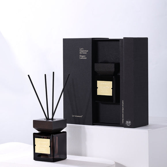 Hotel Fragrance Rattan Reed Diffuser with Wooden Lid, Essential Oil