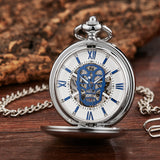 Skull Hollow Flip Retro Mechanical Pocket Watch