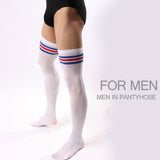 Men's Tall Red and Blue Striped Soccer Socks