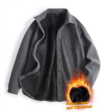 Men’s Retro Corduroy Long-sleeve Shirt with Warm Lining