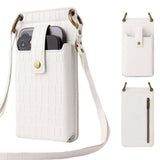 Multi-function Crossbody Bags for Mobile Phone Croc Pattern Wallet Card Holder