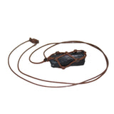Black Tourmaline Raw Stone Net Bag Necklace – Natural Crystal Pendant