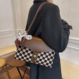 Large-capacity Fashion Plaid, Single Shoulder Women's Bag