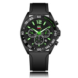 Rubber Strap Quartz Fashion Clock, Six-pin Timing Sports Watch