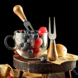 Vertical Stainless Steel Butter & Cheese Spreader with Wooden Handle