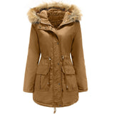 Hooded Fur Collar, Winter Warm Jacket for Women