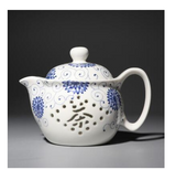 Linglong Blue and White Porcelain Teapot, Single Ceramic Pot