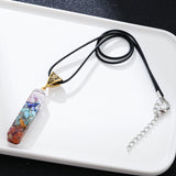 Retro Reiki Healing Energy Crystal Pendant of Natural Stone for Yoga Meditation, Spiritual 7 Chakra Jewelry Necklace Amulet