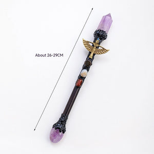 Natural Crystal Magic Wand, Halloween Truncheon Cane