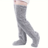 Solid Color Goose Down Leg Winter Socks