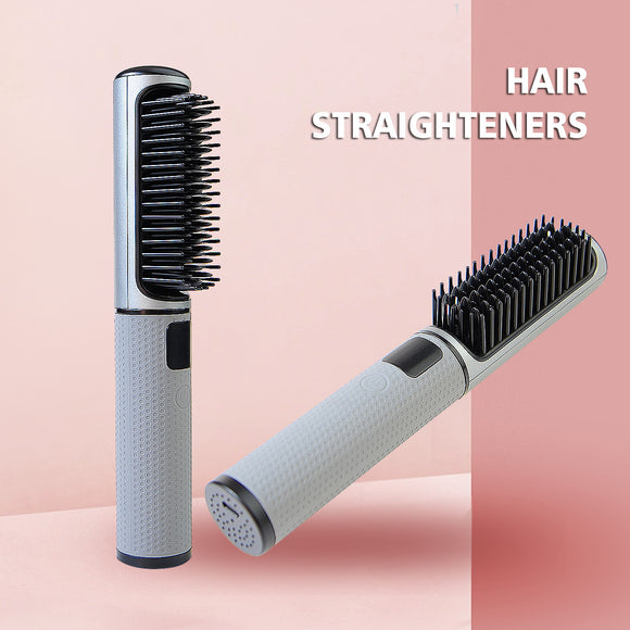 LCD USB Charging Straight Comb, Negative Ion Lazy Hair Straightener, Curly Hair, Dual-use Broken Hair Finishing Device