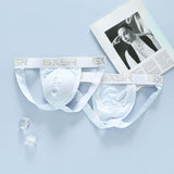 Men's Purified Cotton Underwear, Low Waist Breathable Comfortable Solid Color T-back Briefs (Pack of 2)