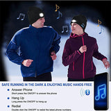 Dimming Rechargeable Warm Bluetooth 5.0 LED Hat, Wireless Stereo Headset Music Player with MIC for Handsfree Support