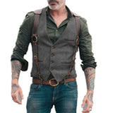 European and American, Casual Solid Color Men's Vest