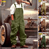 Men’s Casual Cargo Suspender Overalls – Retro Loose Fit Jumpsuit for Daily Wear