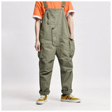 Multi-pocket Tooling Overalls, Men's Trendy Brand Loose Wide-legs Cargo Suspender Jumpsuit