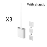 Creative Wall-mounted Soft Brush with Cover for Toilet Washing