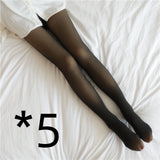 Translucent Plus Size Leggings, Fall and Winter Warm Fleece Lined Pantyhose, Women's Thermal Winter Tights