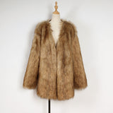 Fashionable Warm Fleece-lined, Women's Faux Fur Coat