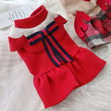 Warm Clothes for Dogs and Cats, Red Check Elk Skirt