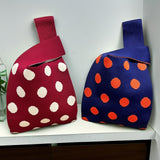 Women's Contrast Color, Polka Dot Handbag