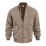 Men's Suede Solid Color, Casual Retro Jacket