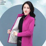 Women's Autumn and Winter Lamb Wool, Stand Up Collar Cardigan Sweatshirt