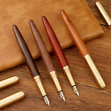 Retro Wooden Fountain Pen for Students & Office – Vintage Calligraphy Writing Gift for Practice and Daily Use